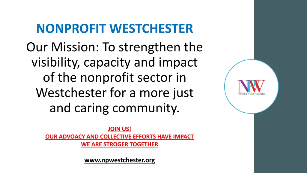 nonprofit westchester our mission to strengthen