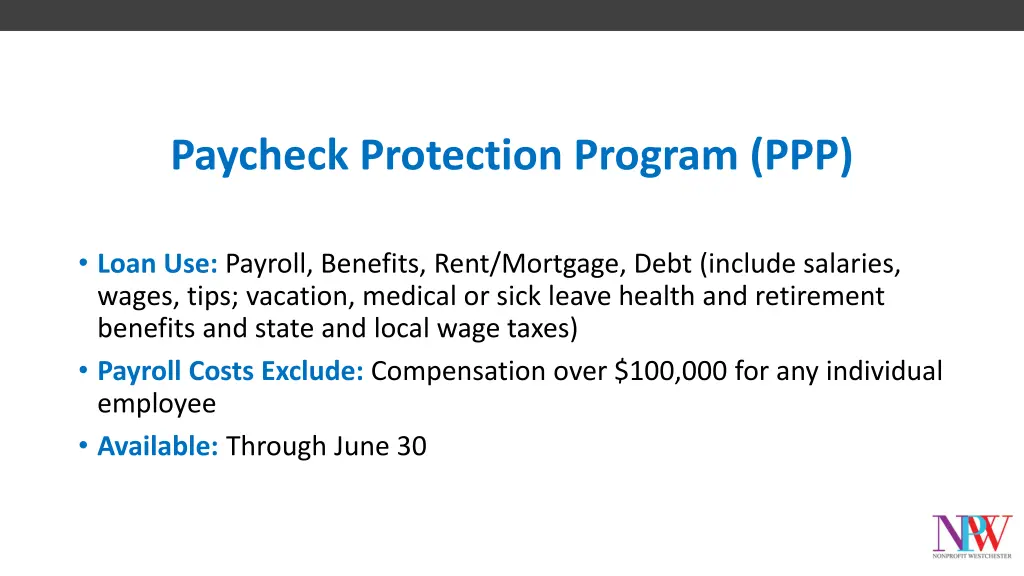 paycheck protection program ppp 1