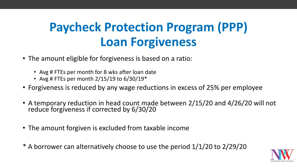 paycheck protection program ppp loan forgiveness