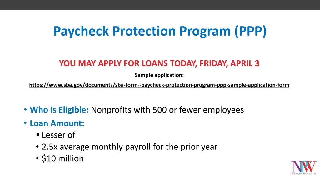 paycheck protection program ppp