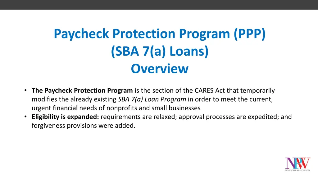 paycheck protection program ppp sba 7 a loans