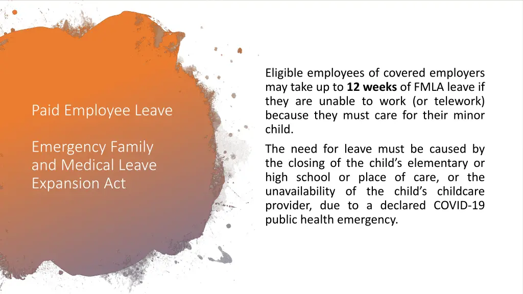 eligible employees of covered employers may take