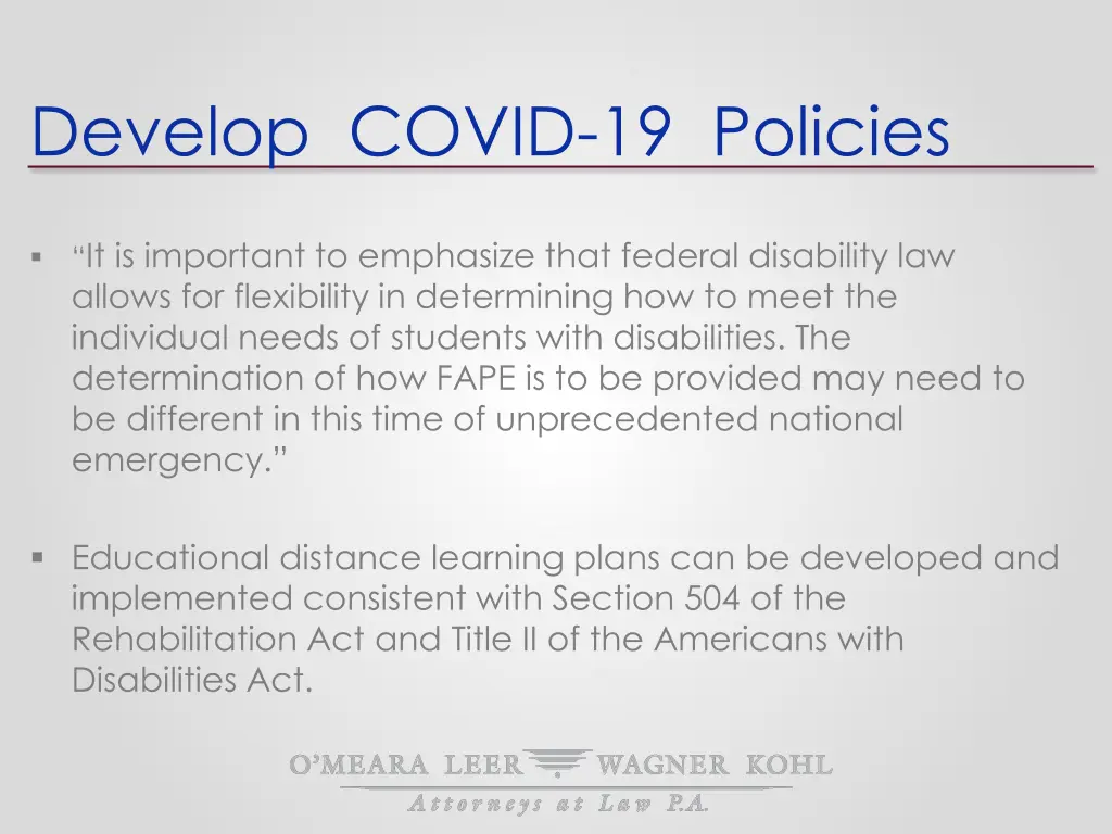 develop covid 19 policies 3