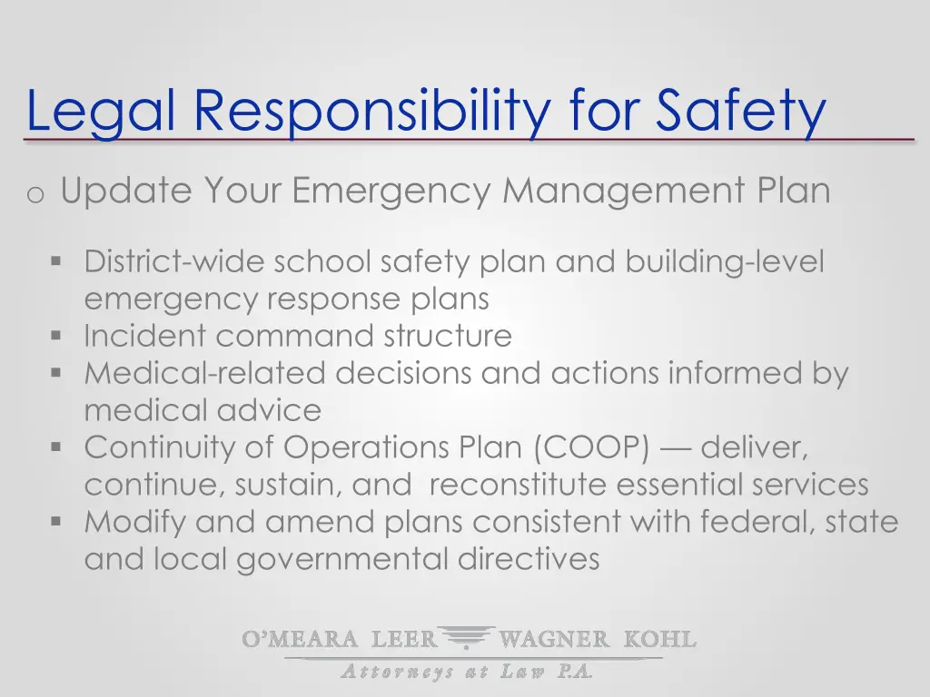 legal responsibility for safety 2