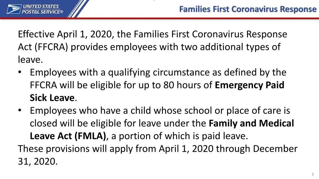 families first coronavirus response