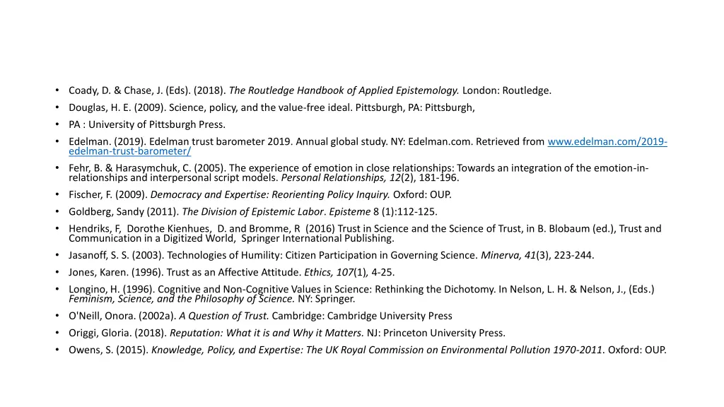 coady d chase j eds 2018 the routledge handbook