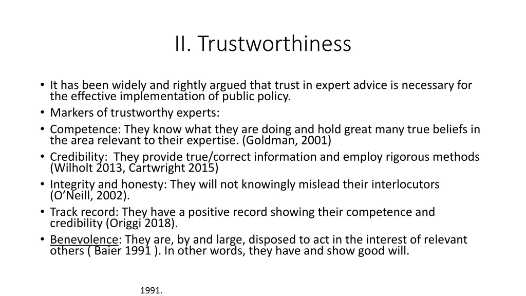 ii trustworthiness