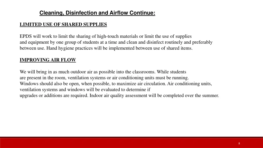 cleaning disinfection and airflow continue