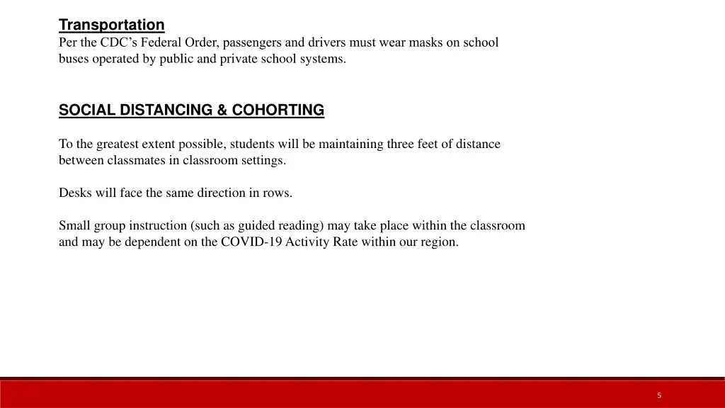 transportation per the cdc s federal order