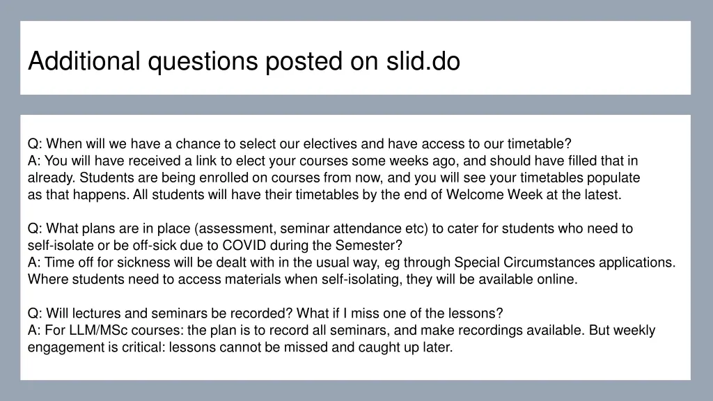 additional questions posted on slid do