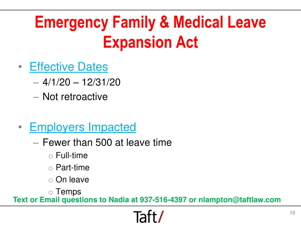 emergency family medical leave expansion act