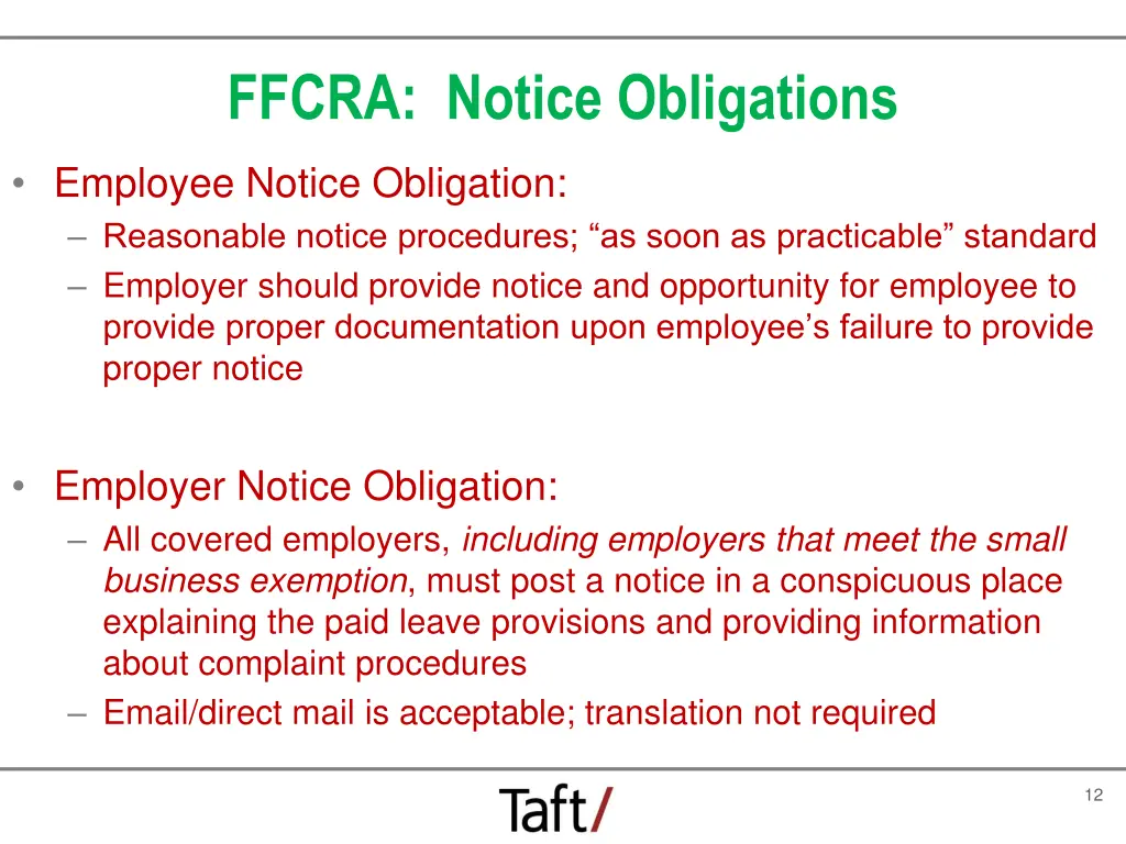 ffcra notice obligations