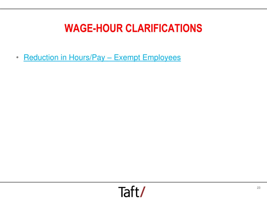 wage hour clarifications