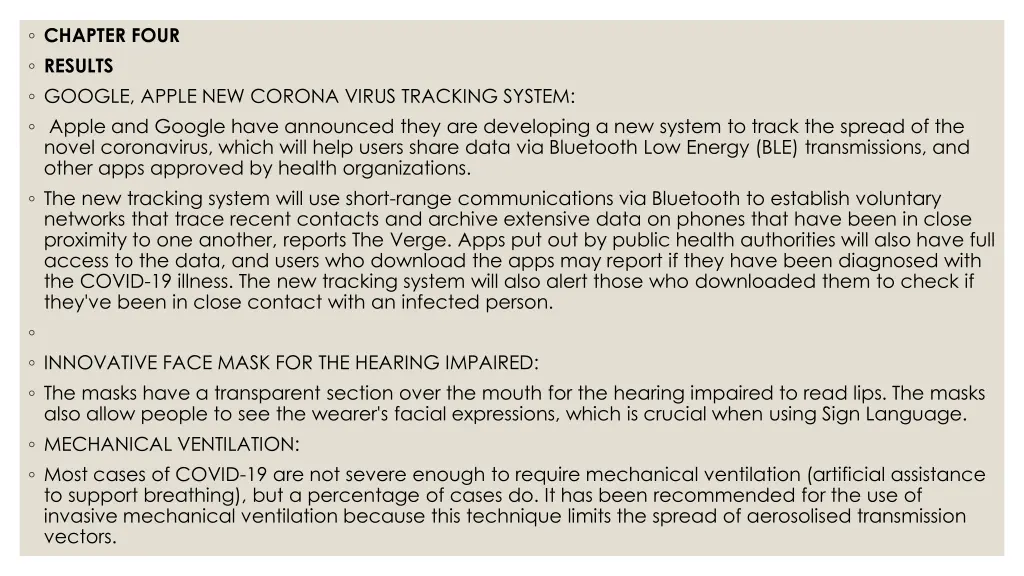 chapter four results google apple new corona