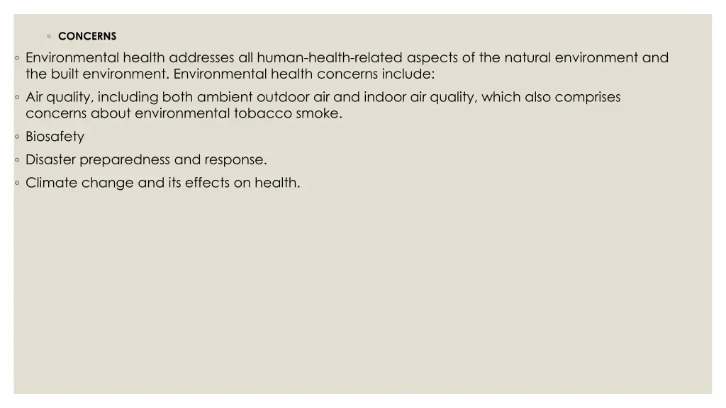 concerns environmental health addresses all human