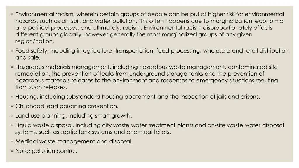 environmental racism wherein certain groups