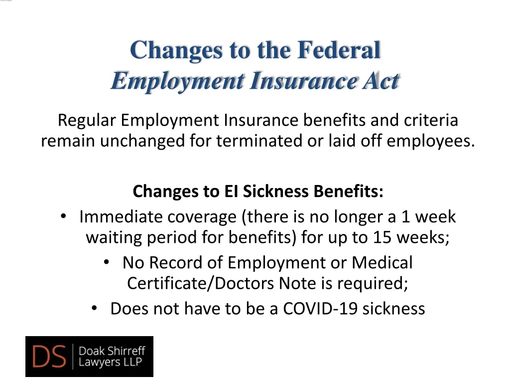 changes to the federal employment insurance act 3