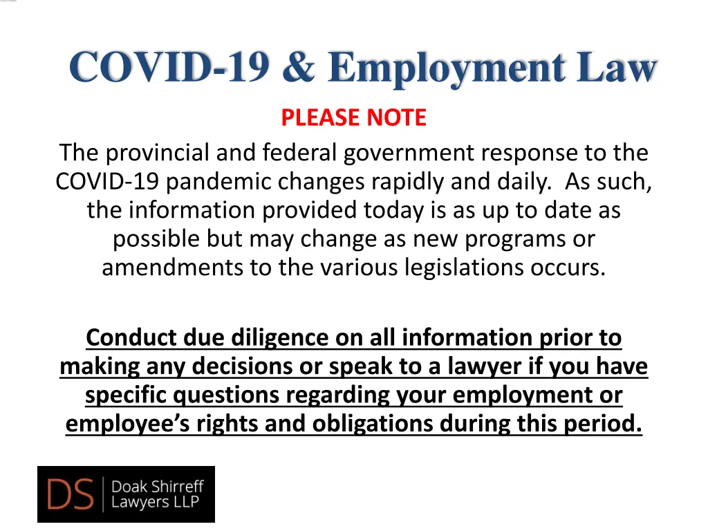 covid 19 employment law 1