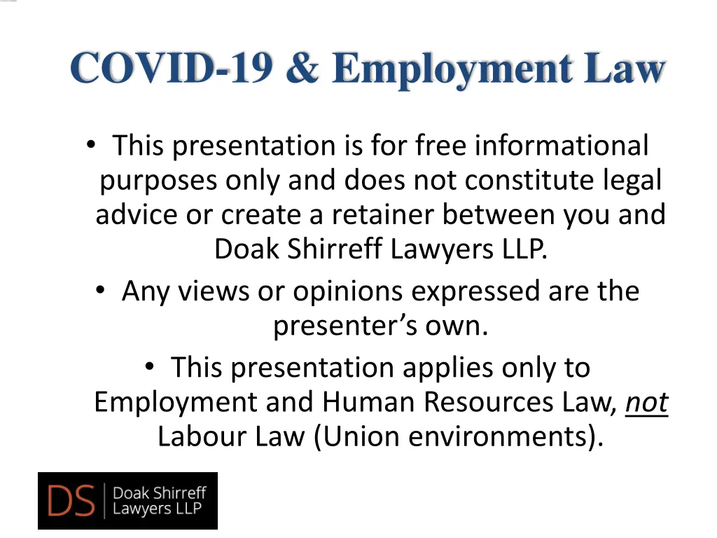 covid 19 employment law