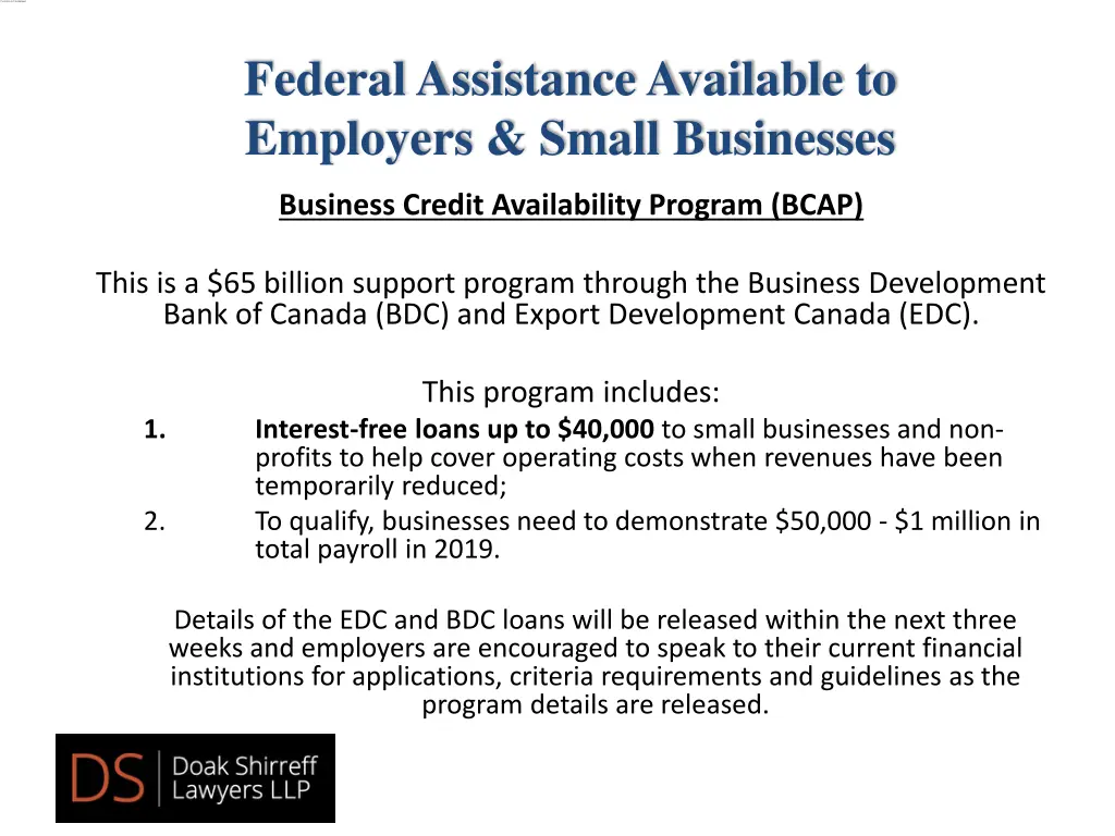 federal assistance available to employers small 2