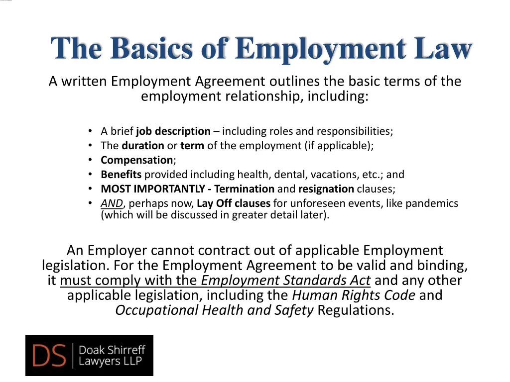 the basics of employment law 1