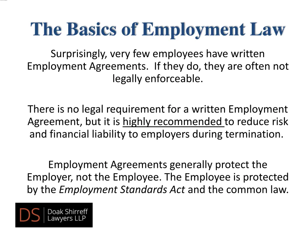 the basics of employment law