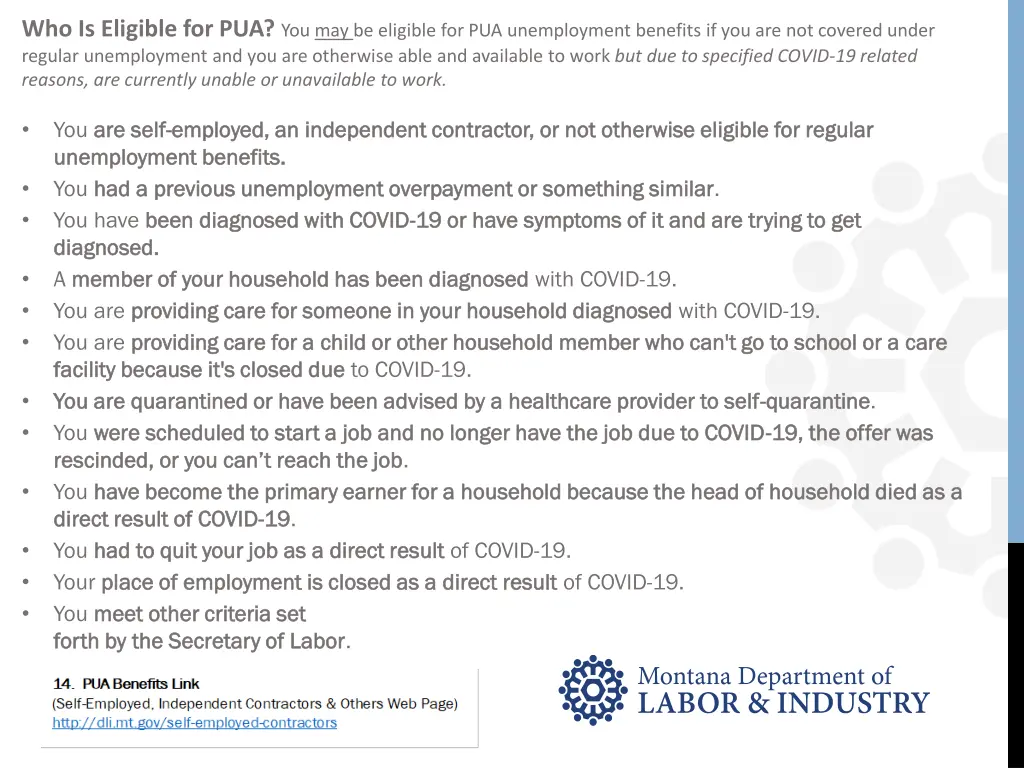 who is eligible for pua you may be eligible