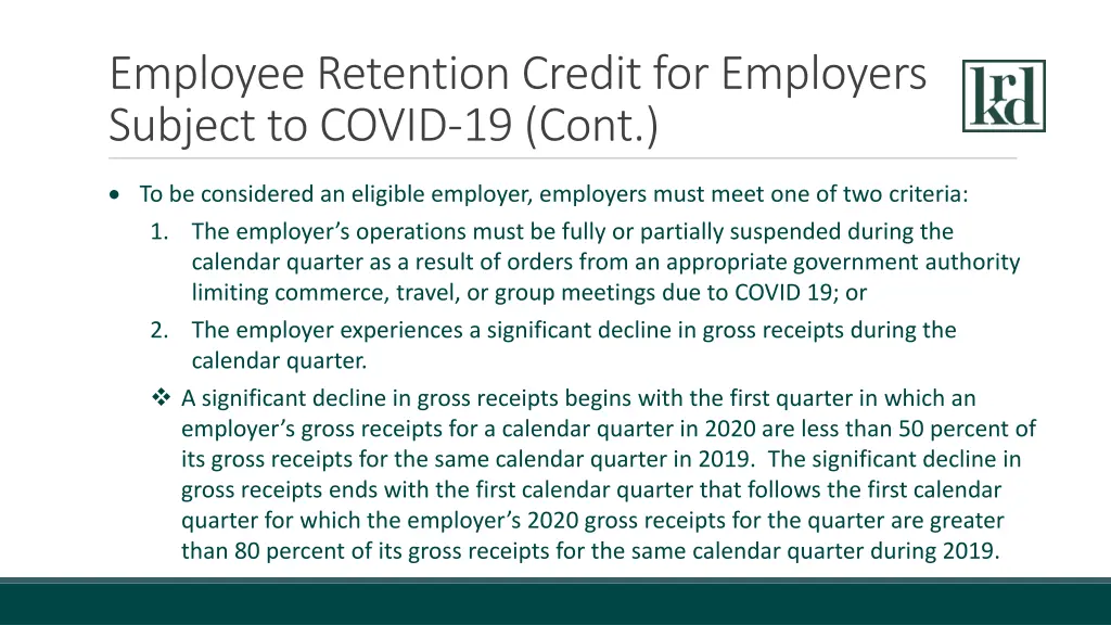 employee retention credit for employers subject 1