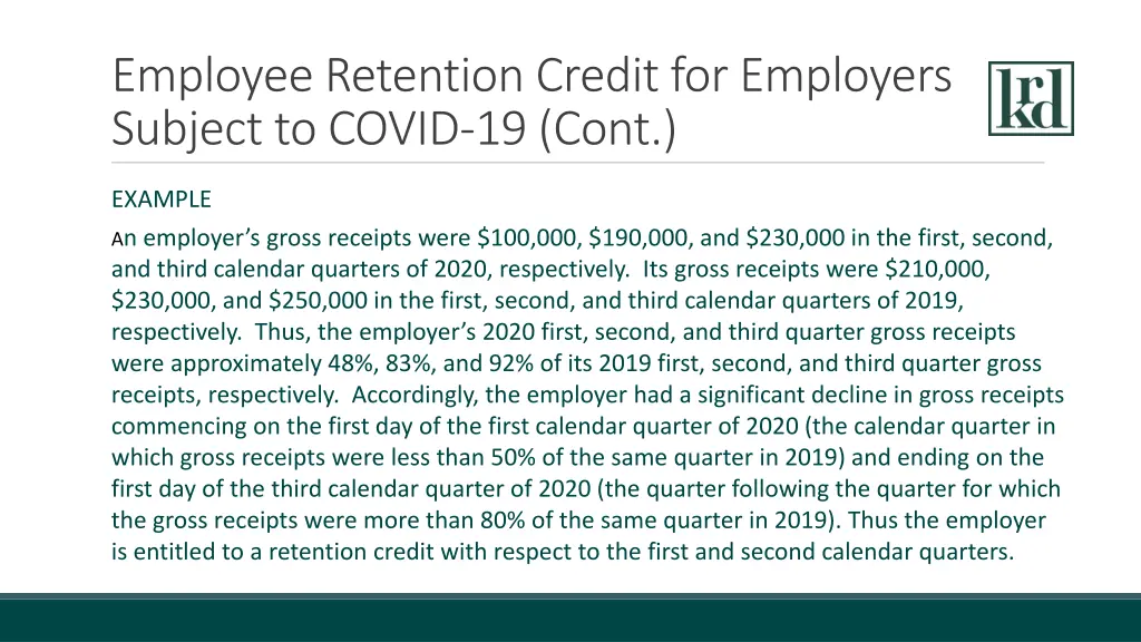 employee retention credit for employers subject 2