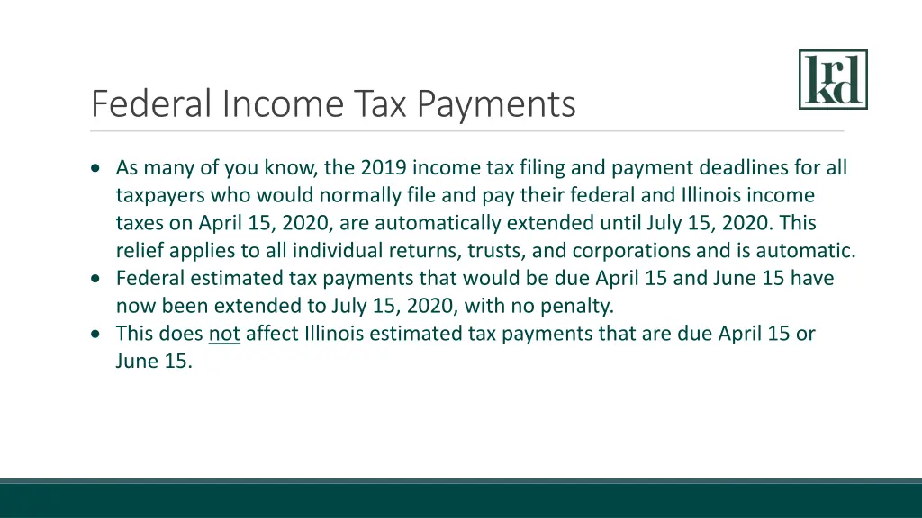 federal income tax payments