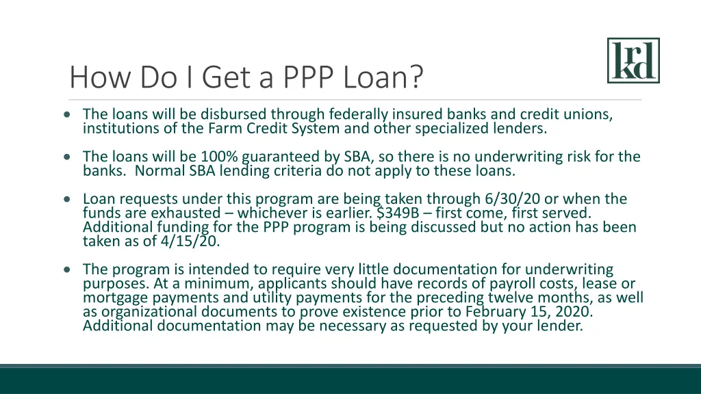 how do i get a ppp loan the loans will