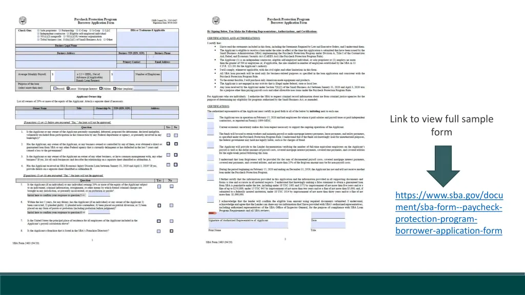 link to view full sample form