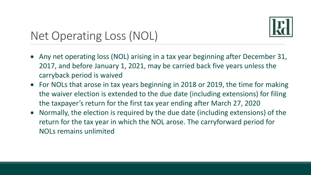 net operating loss nol