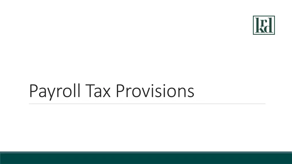 payroll tax provisions