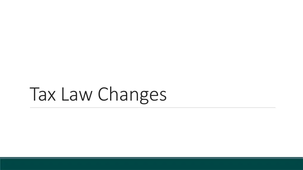 tax law changes