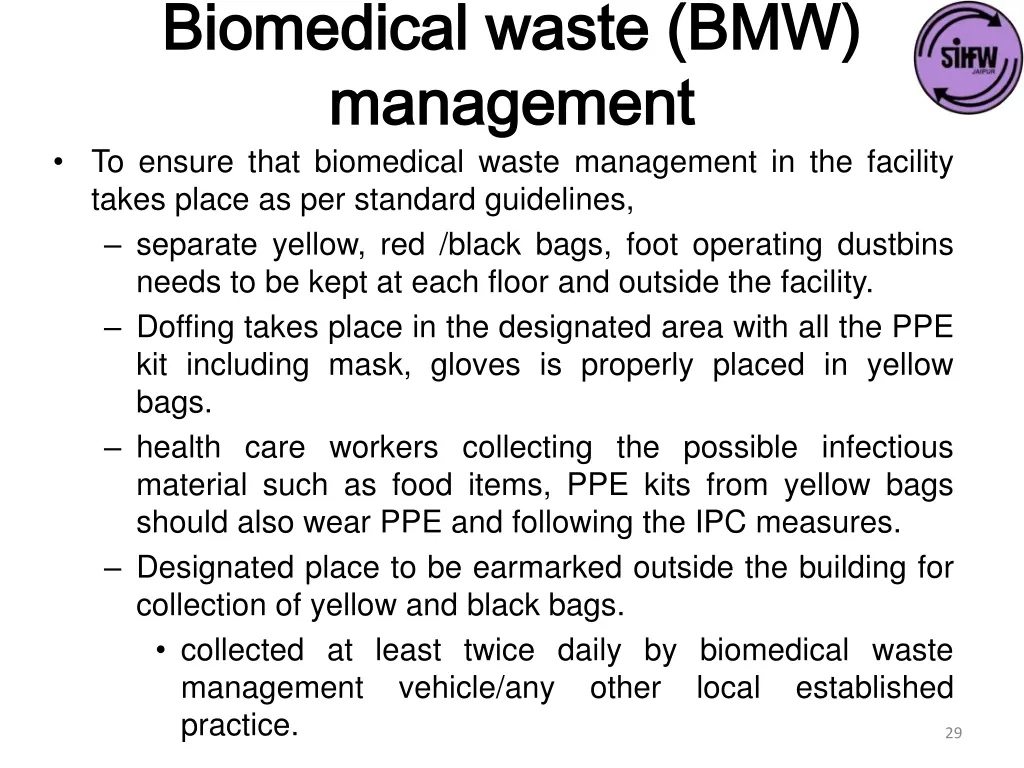 biomedical waste bmw biomedical waste