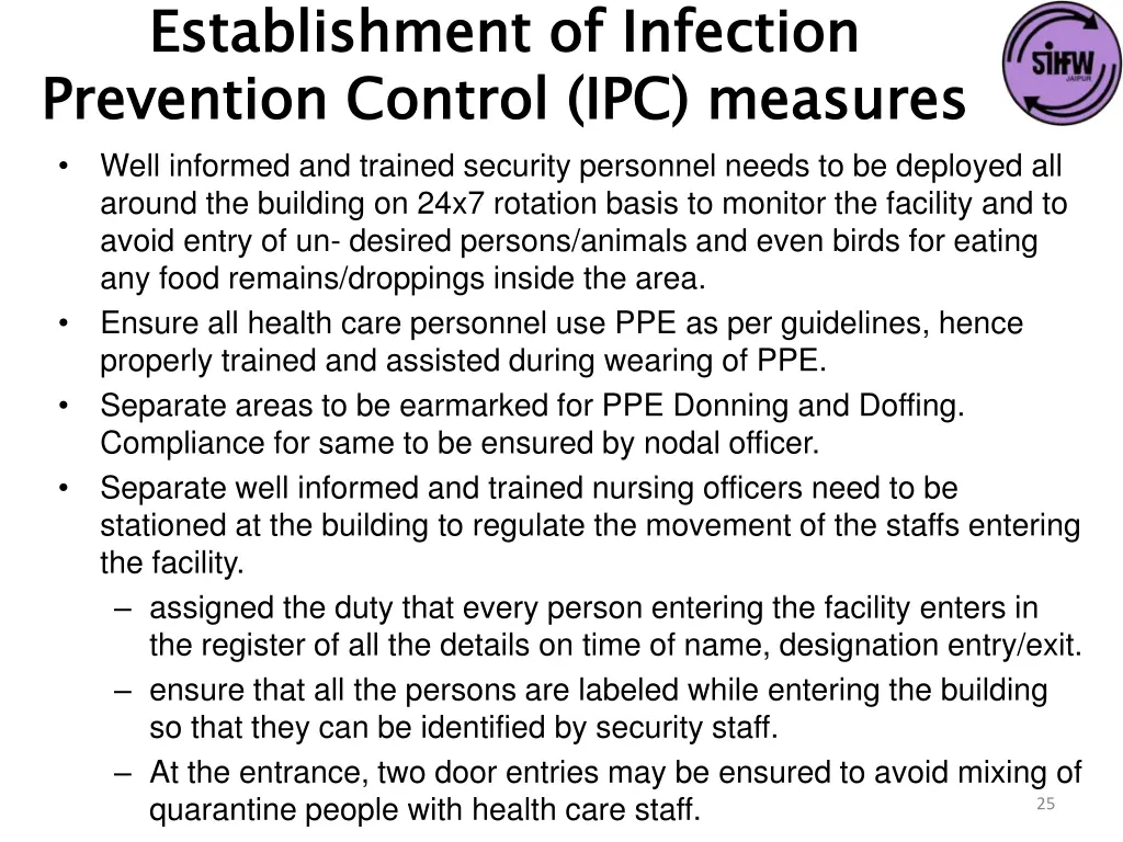 establishment of infection prevention control 1