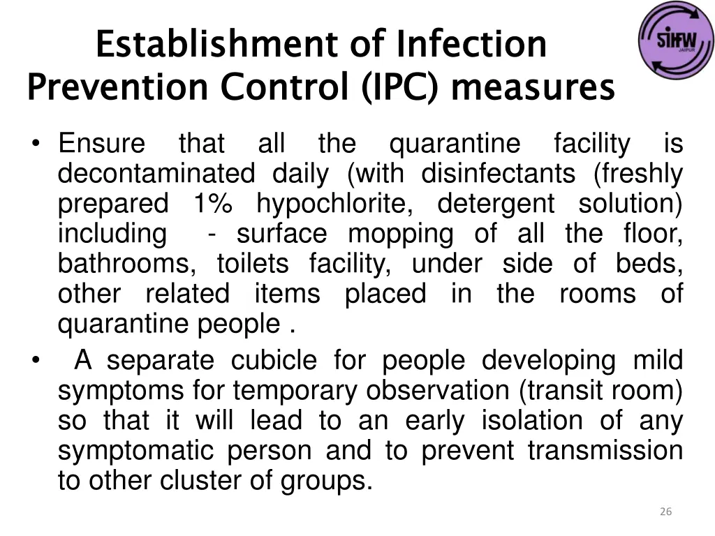 establishment of infection prevention control 2