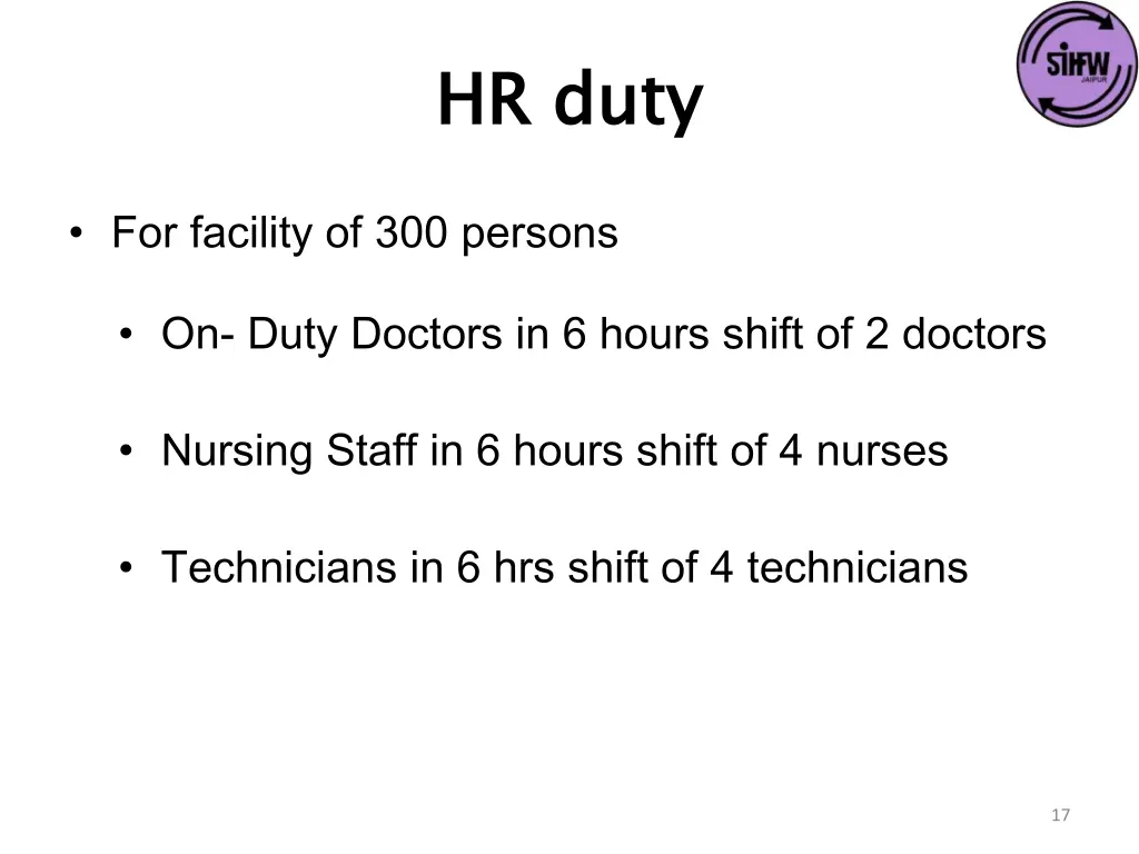 hr duty