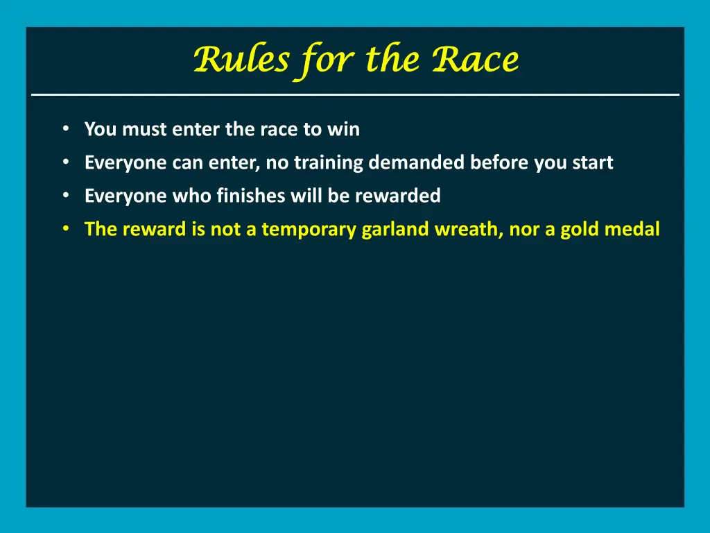 rules for the race rules for the race 4