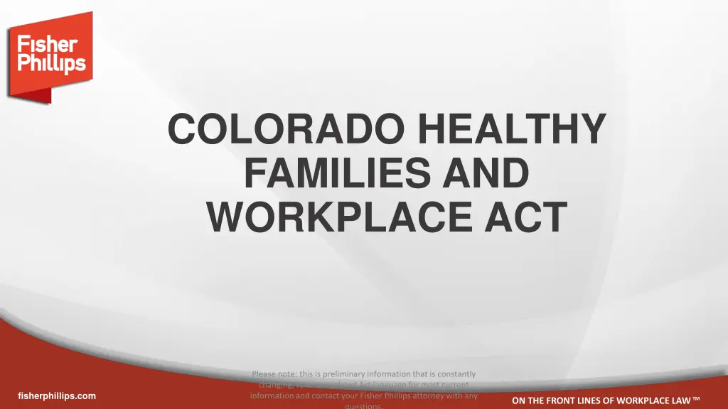 colorado healthy families and workplace act