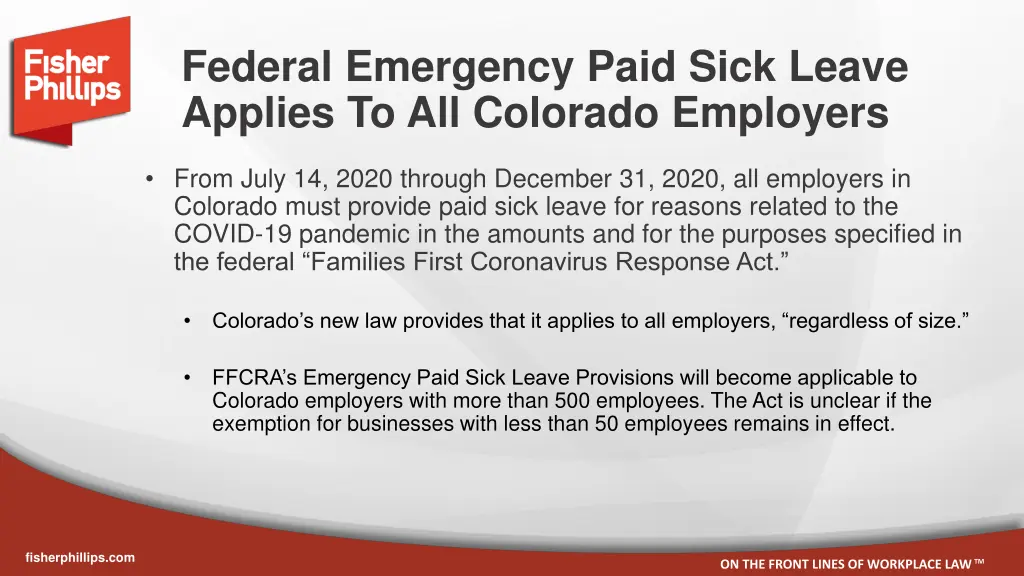 federal emergency paid sick leave applies