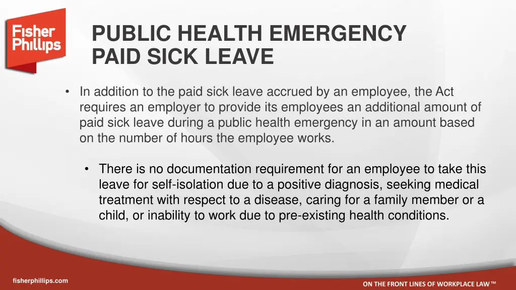 public health emergency paid sick leave