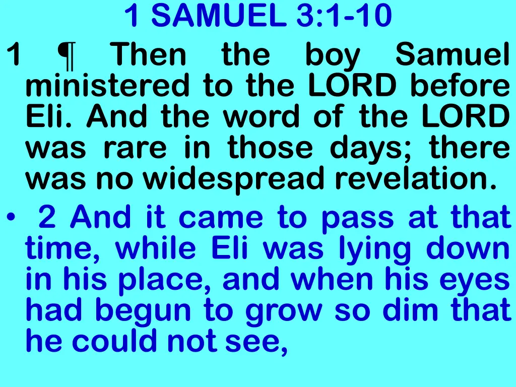 1 samuel 3 1 10 then the ministered to the lord