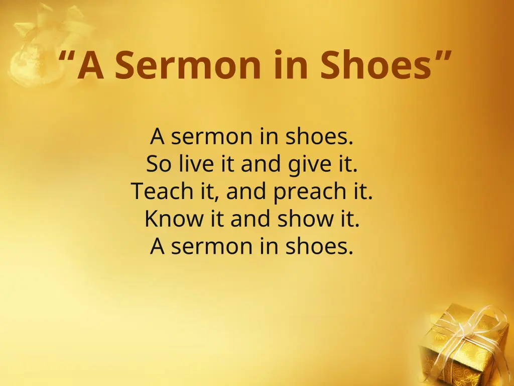 a sermon in shoes 1