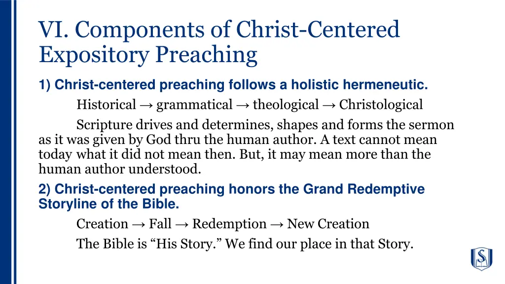 vi components of christ centered expository