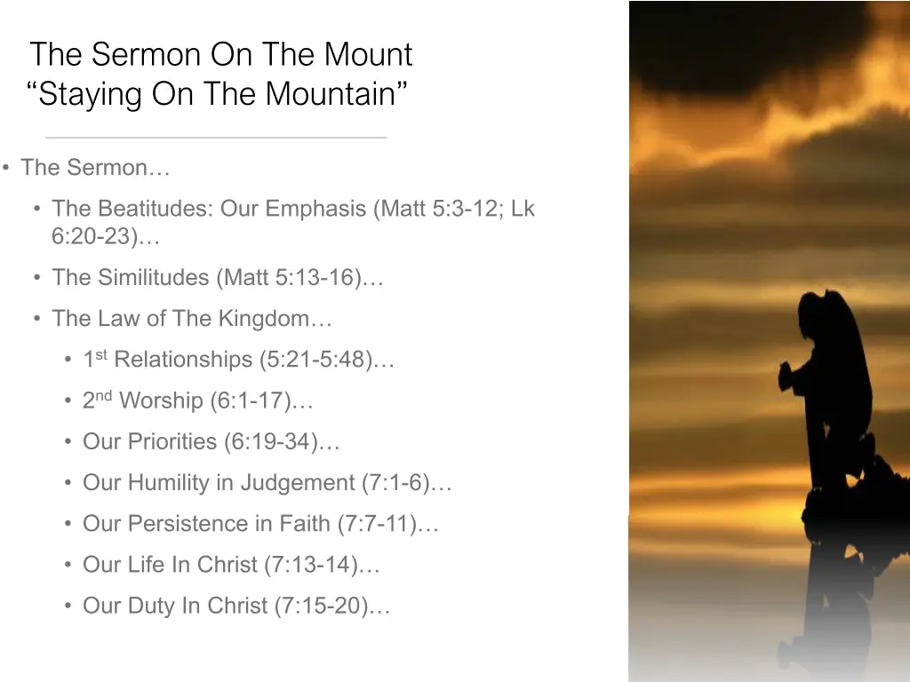 the sermon on the mount staying on the mountain