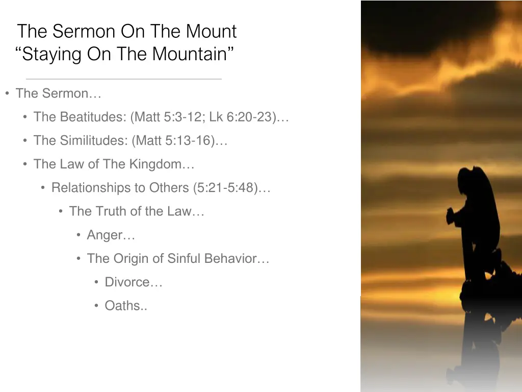 the sermon on the mount staying on the mountain