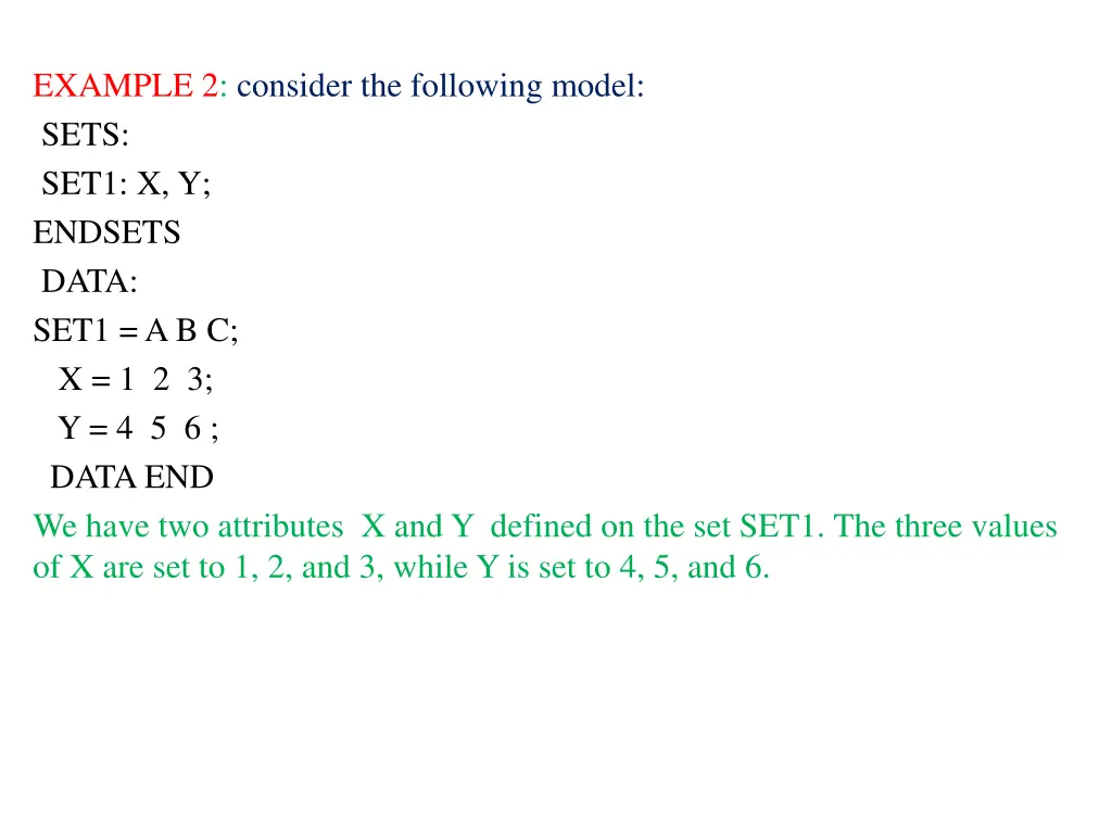 example 2 consider the following model sets set1