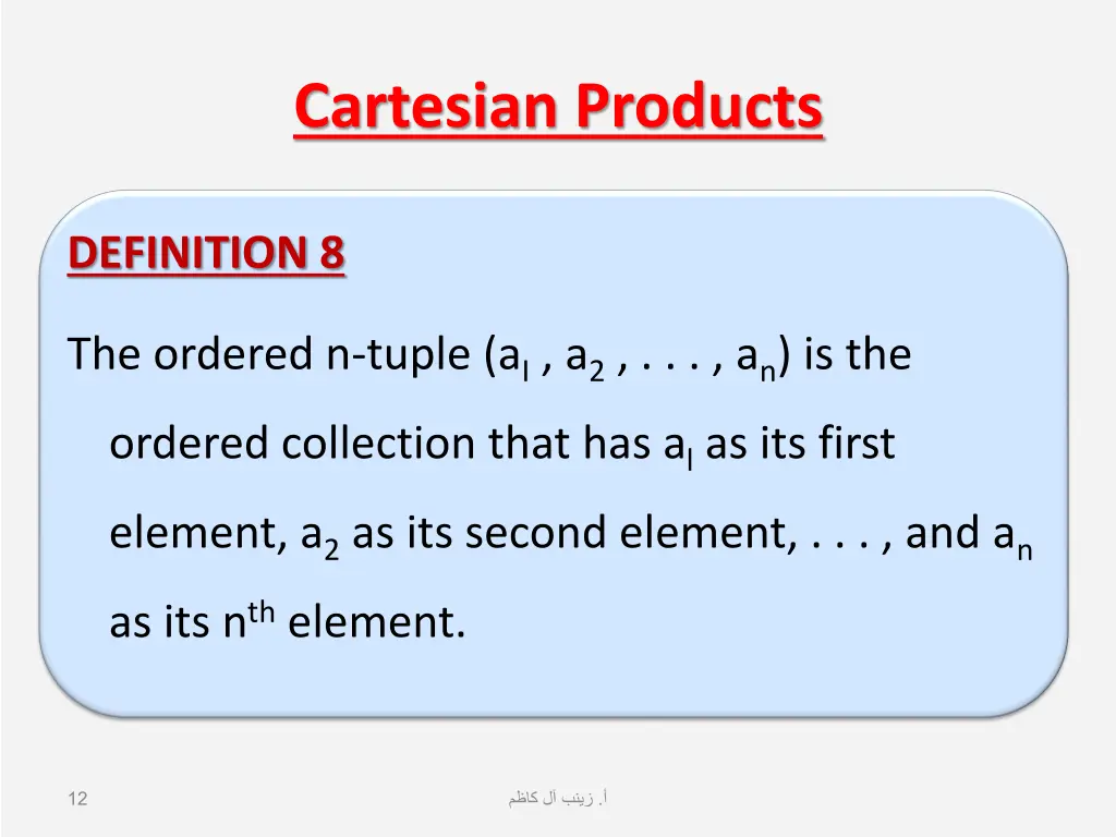 cartesian products